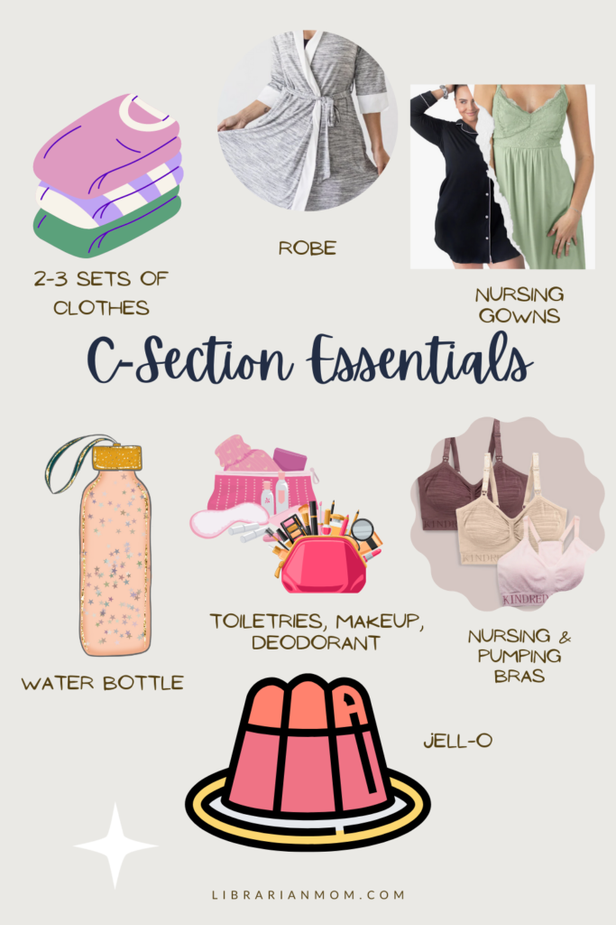 Inforgraphic for c-section essentials for hospital bag