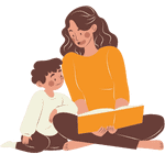 mom reading with child