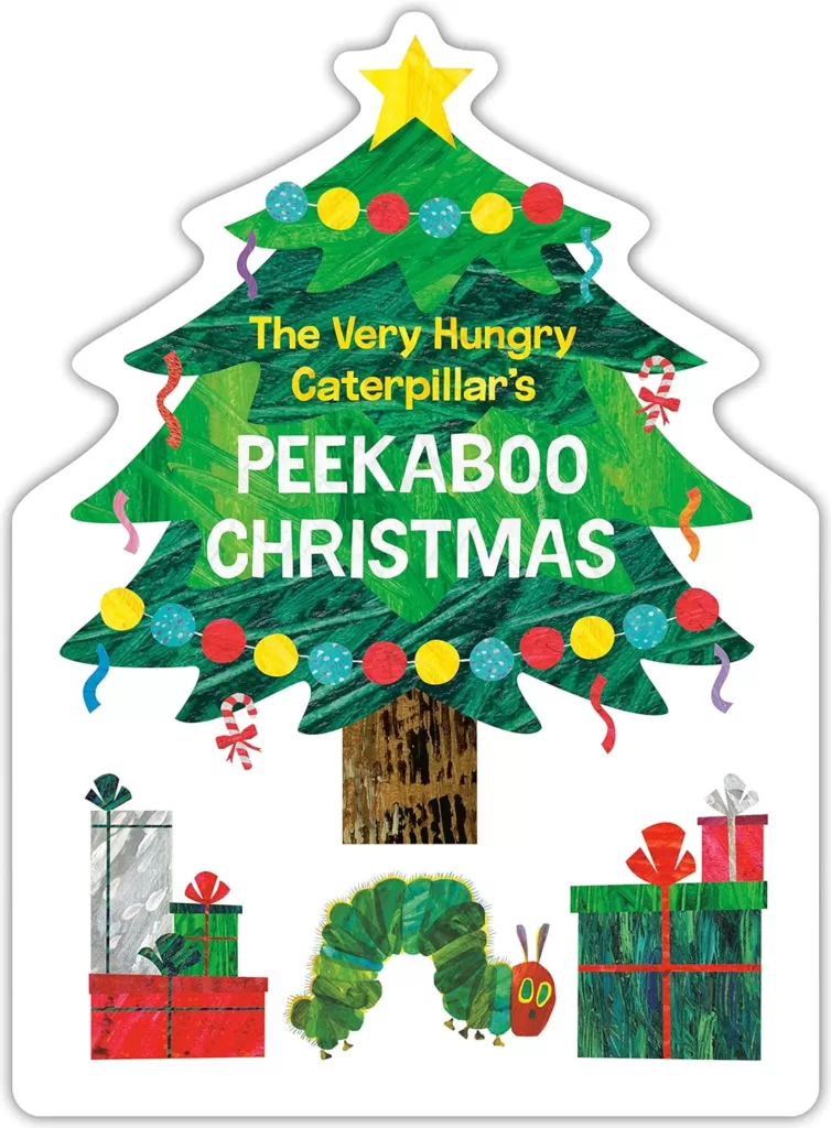 The Very Hungry Caterpillar Peekaboo Christmas book cover